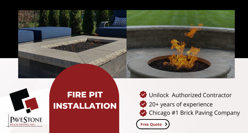 Firepit installation by Pavestone Brick Paving