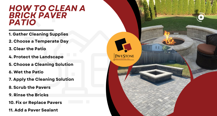 How to Clean a Brick Paver Patio Infographic