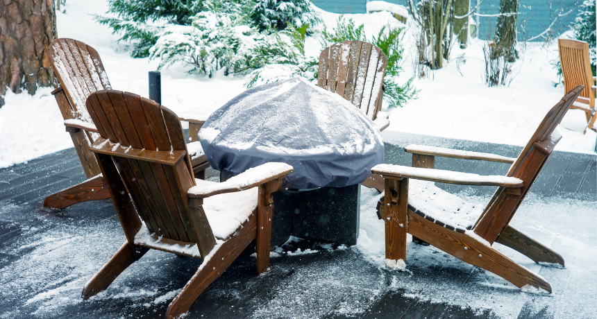 Patio in winter